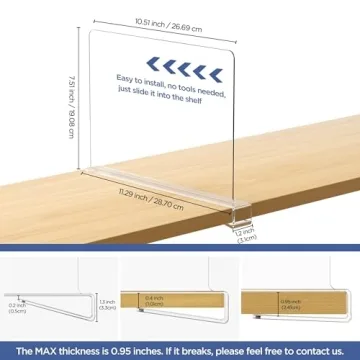 Clear Shelf Dividers for Organized Closets and Kitchens
