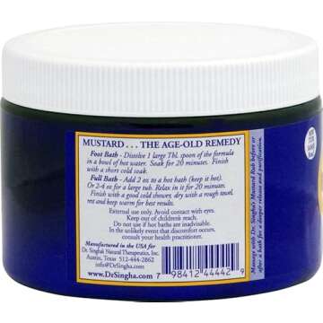 Dr. Singha's Mustard Bath Salts, Therapeutic Bath Detox - Relaxing Bath Soak for Sore Muscles, Restl...