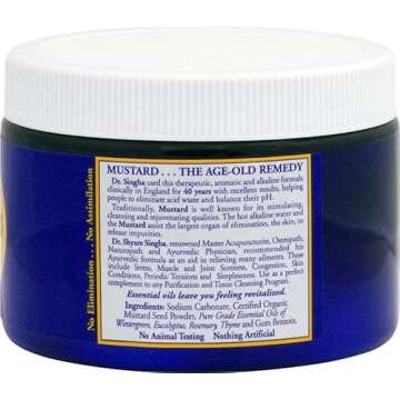 Dr. Singha's Mustard Bath Salts, Therapeutic Bath Detox - Relaxing Bath Soak for Sore Muscles, Restless Nights, Aches, Stress & Tension (8 Ounce)