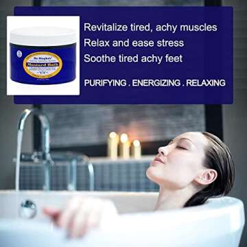 Dr. Singha's Mustard Bath Salts, Therapeutic Bath Detox - Relaxing Bath Soak for Sore Muscles, Restless Nights, Aches, Stress & Tension (8 Ounce)