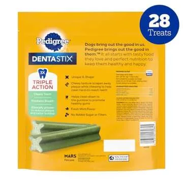 Pedigree Dentastix Large Breed Dog Treats for Healthy Teeth and Fresh Breath