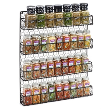 1790 Rustic Chicken Wire Spice Rack for Stylish Kitchens