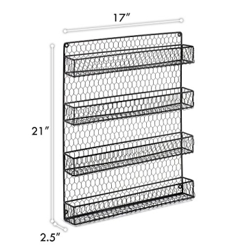 1790 Rustic Chicken Wire Spice Rack for Stylish Kitchens