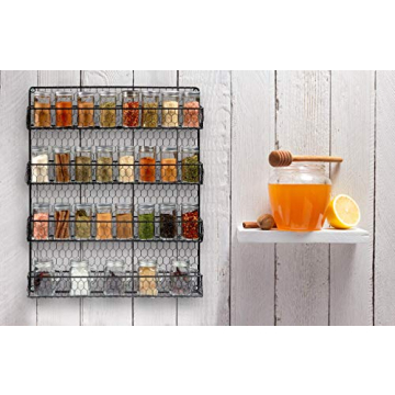 1790 Rustic Chicken Wire Spice Rack for Stylish Kitchens