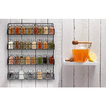 1790 Rustic Chicken Wire Spice Rack for Stylish Kitchens