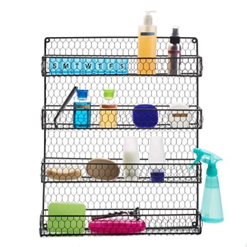 1790 Rustic Chicken Wire Spice Rack for Stylish Kitchens