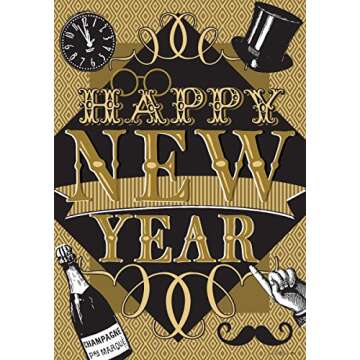 Happy New Year - Garden Size, 12 Inch X 18 Inch, Decorative Double Sided Licensed and Copyrighted Fl...
