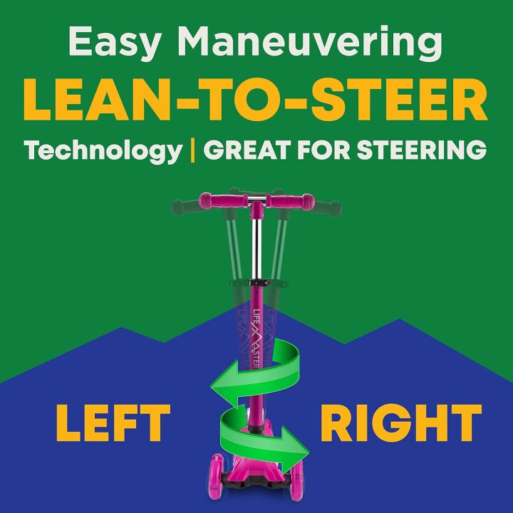 Kids Scooter – Children and Toddler 3 Wheel Kick Scooter – LED Wheel Lights Illuminate When Rolling Lifemaster