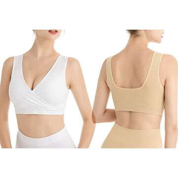 Lemef Nursing Sleep Bras Wirefree Maternity Breastfeeding Bras 3 Pack