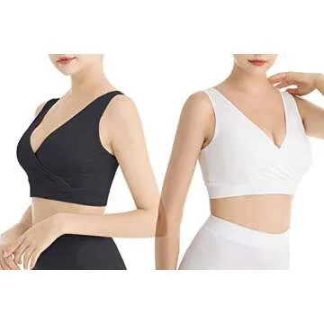 Lemef Nursing Sleep Bras Wirefree Maternity Breastfeeding Bras 3 Pack