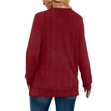 SAMPEEL 2024 Tunic Sweater for Women in Wine Red