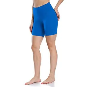 Colorfulkoala Women's High Waisted Biker Shorts with Pockets 6" Inseam Workout & Yoga Tights (M, Sapphire Blue)