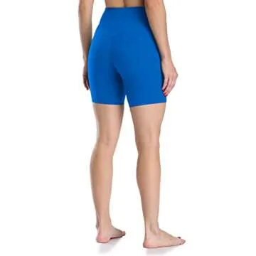 Colorfulkoala Women's High Waisted Biker Shorts with Pockets 6" Inseam Workout & Yoga Tights (M, Sapphire Blue)