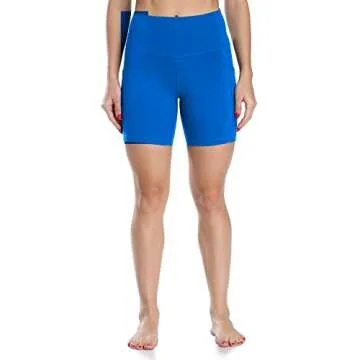 Colorfulkoala Women's High Waisted Biker Shorts with Pockets 6" Inseam Workout & Yoga Tights (M, Sapphire Blue)