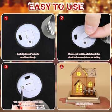 4 Pack Christmas Stocking Holders with LED Lights