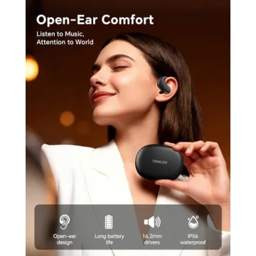 TEDELON Open Ear Headphones with 50H Playtime Wireless Earbuds
