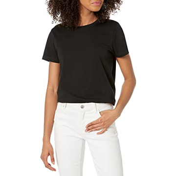The Drop Women's Courtney Short Sleeve Tiny Crew Neck Jersey T-Shirt - Stylish Comfort Essential