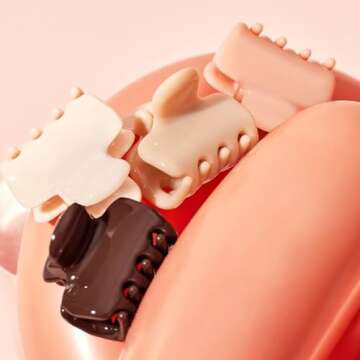 Kitsch Recycled Plastic Puffy Mini Claw Clips, Small Hair Clips for Women Girls, Hair Claw Clips for Thick Hair, Claw Hair Clips for Thin Hair, Hair Accessories for Women, 8pcs (Assorted)