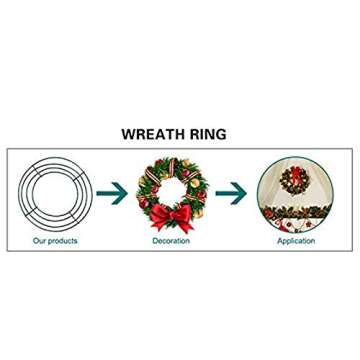 MTB 14 inch Round Wire Wreath Frames Green, Pack of 5 Wreath Forms Wreath Rings for DIY Christmas New Year Decor