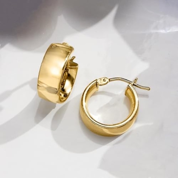 Italian 14kt Gold Huggie Hoop Earrings for Women