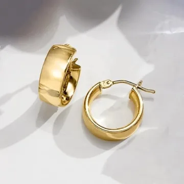 Italian 14kt Gold Huggie Hoop Earrings for Women