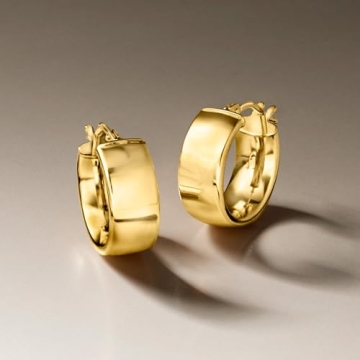 Italian 14kt Gold Huggie Hoop Earrings for Women