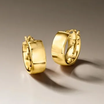 Italian 14kt Gold Huggie Hoop Earrings for Women