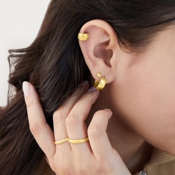 Italian 14kt Gold Huggie Hoop Earrings for Women