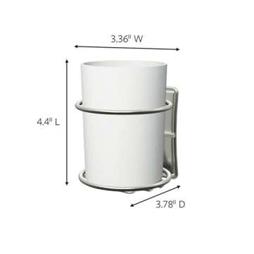 Command Accessory Organizer, Holds up to 2 lb, 3.36" x 3.78" x 4.4" Organizer with 2 Medium Water-Resistant Command Strips, Satin Nickel, Damage Free Bathroom Organization