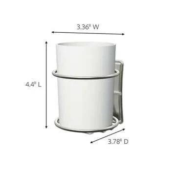 Command Accessory Organizer, Holds up to 2 lb, 3.36" x 3.78" x 4.4" Organizer with 2 Medium Water-Resistant Command Strips, Satin Nickel, Damage Free Bathroom Organization