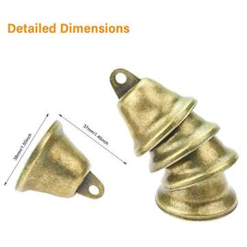 Powlankou 40 Pieces 1.5" Vintage Jingle Bells - Perfect for Crafts & Christmas