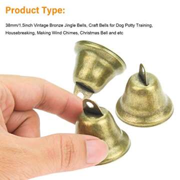 Powlankou 40 Vintage Jingle Bells for Crafts and Decoration
