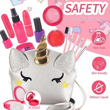 Kids Makeup Kit for Girl, Pretend Makeup Kit for Girls, HOVOCEL Kids Fake Play Makeup Set - with Cosmetic Bag Perfect Birthday for Toddler Little Girls Age 3+(Not Real Makeup)