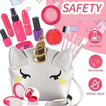 Kids Makeup Kit for Girl, Pretend Makeup Kit for Girls, HOVOCEL Kids Fake Play Makeup Set - with Cosmetic Bag Perfect Birthday for Toddler Little Girls Age 3+(Not Real Makeup)