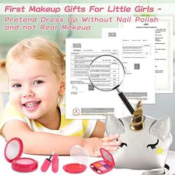 Kids Makeup Kit for Girl, Pretend Makeup Kit for Girls, HOVOCEL Kids Fake Play Makeup Set - with Cosmetic Bag Perfect Birthday for Toddler Little Girls Age 3+(Not Real Makeup)