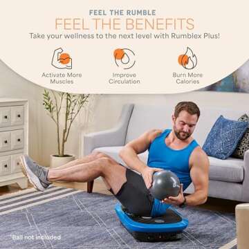LifePro Rumblex Plus 4D Vibration Plate Exercise Machine - Triple Motor Oscillation, Linear, Pulsation + 3D/4D Motion Vibration Platform/Whole Body Vibration Machine for Weight Loss & Shaping. (Blue)