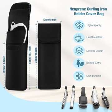 ALEIFLE Heat-Resistant Storage Bag Travel Case Cover Pouch for Hair Straightener Curling Iron Flat I...