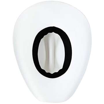 Queue Essentials Western Style Pinch Front Straw Canvas Cowboy Cowgirl Straw Hat (Canvas White, SM)