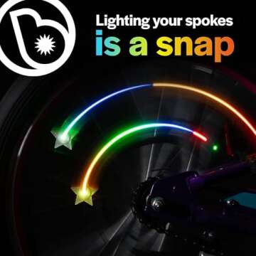 Brightz StarBrightz Bike Spoke Lights, Color Changing - Pack of 2 Star Shaped Bike Spoke Lights - Clip-On Bike Wheel Lights for Bike Spokes for Boys, Girls and Kids