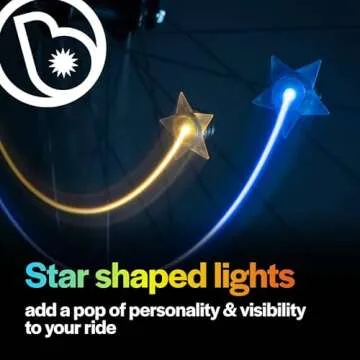Brightz StarBrightz Bike Spoke Lights, Color Changing - Pack of 2 Star Shaped Bike Spoke Lights - Clip-On Bike Wheel Lights for Bike Spokes for Boys, Girls and Kids