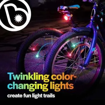 Brightz StarBrightz Bike Spoke Lights, Color Changing - Pack of 2 Star Shaped Bike Spoke Lights - Clip-On Bike Wheel Lights for Bike Spokes for Boys, Girls and Kids