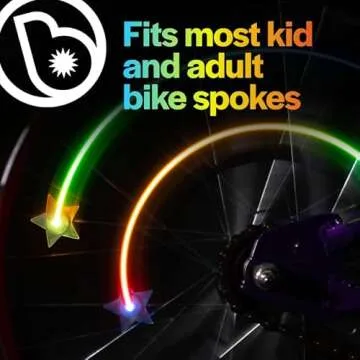 Brightz StarBrightz Bike Spoke Lights, Color Changing - Pack of 2 Star Shaped Bike Spoke Lights - Clip-On Bike Wheel Lights for Bike Spokes for Boys, Girls and Kids