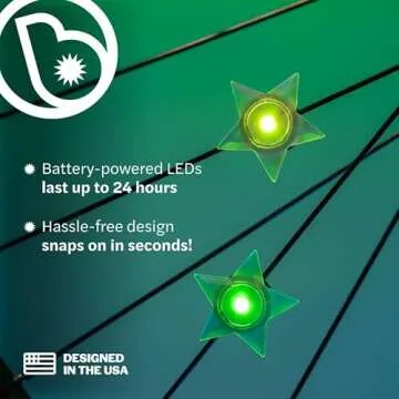 Brightz StarBrightz Bike Spoke Lights, Color Changing - Pack of 2 Star Shaped Bike Spoke Lights - Clip-On Bike Wheel Lights for Bike Spokes for Boys, Girls and Kids