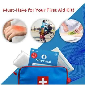 SilverSeal Burn and Wound Dressing | Hydrogel Pads with X-Static Silver | Soothing, Moist & Protective | Burns, Cuts & Wounds | 4 Sterile Dressings