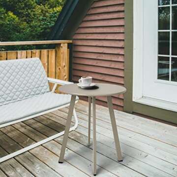 Stylish Meluvici Outdoor Side Table - Weather Resistant and Versatile