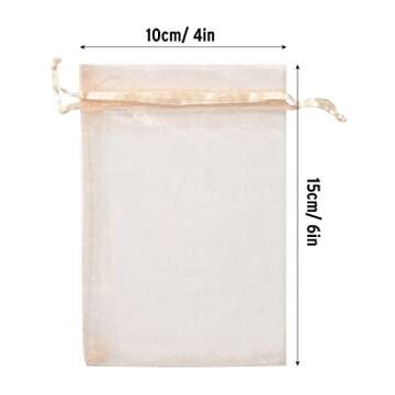 MOTYAWN Premium 100 Pack Organza Drawstring Gift Bags