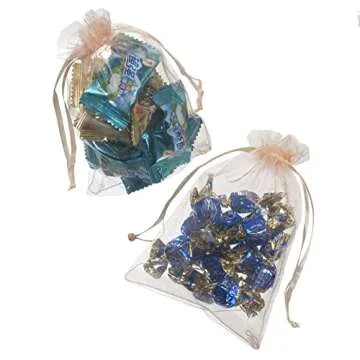 MOTYAWN Premium 100 Pack Organza Drawstring Gift Bags