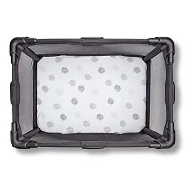 4moms Breeze Playard Sheets, Machine Washable and 100% Cotton, White & Grey, 2 Pack