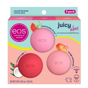 eos Juicy Vibes 3-Pack Lip Balm with Moisture & Flavor
