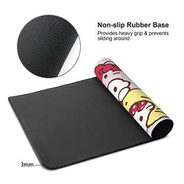 Kawaii Girly Cute Gaming Mouse Pad, Long Extended XXL Desk Mat, Extra Large Girl Anime Mousepad Keyboard Pads for Work Game Office Home, 35.4'' X 15.7''